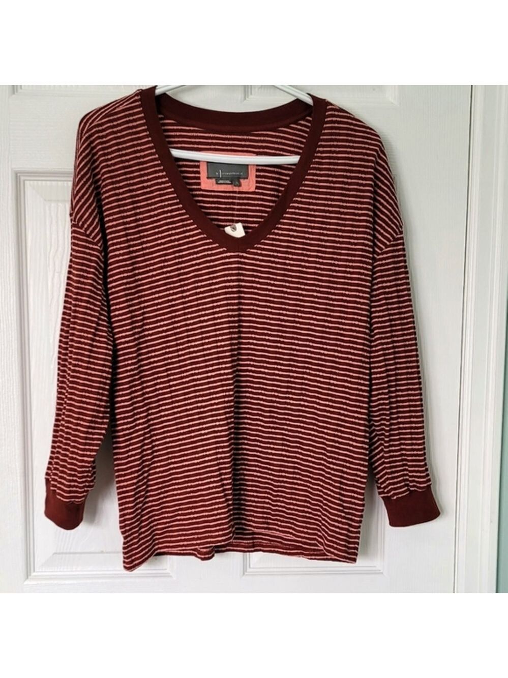 Anthropologie Women's Long Sleeve Striped Top Size L